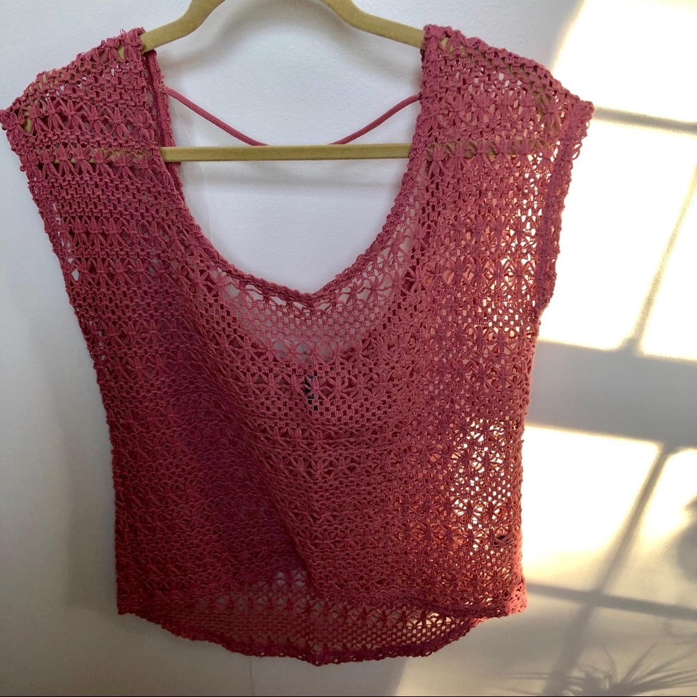Fuchsia Crochet Top